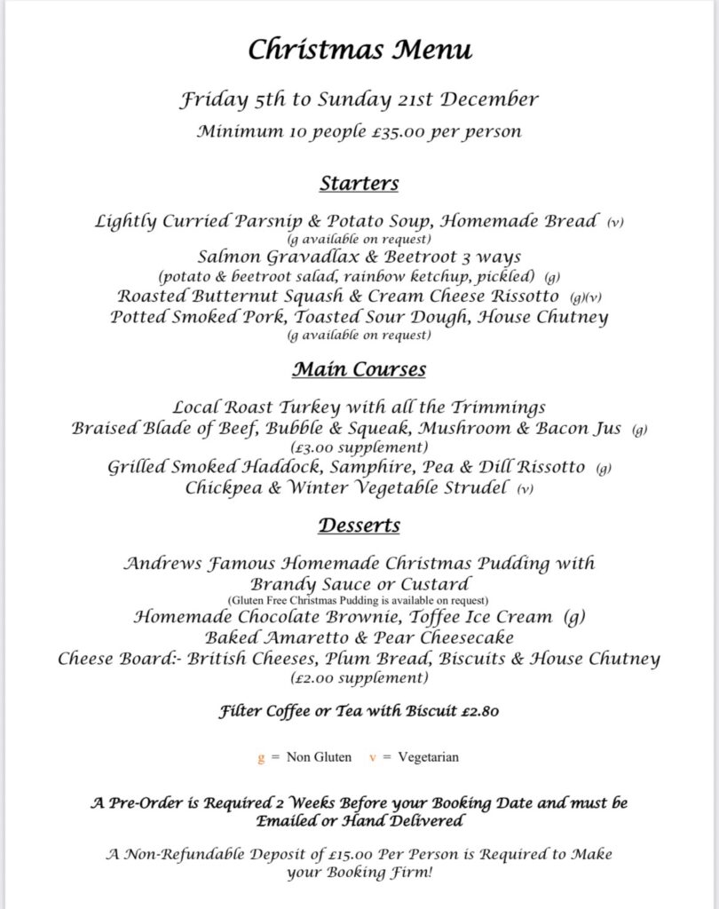 Christmas Menu 2025