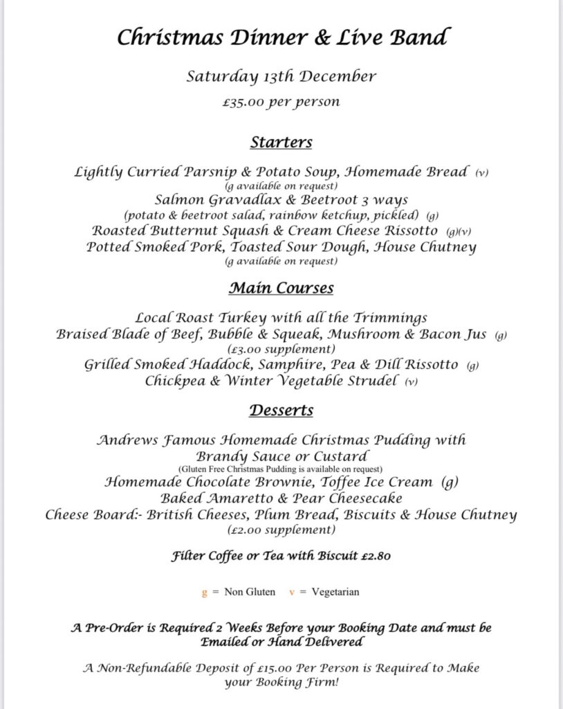 Christmas Dinner & Live Band 2025